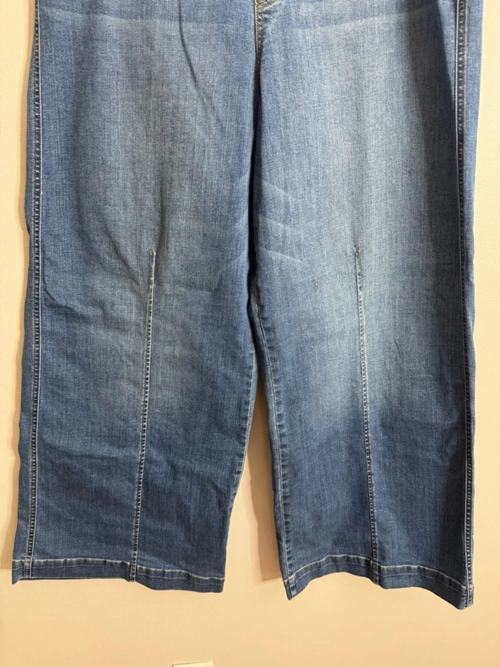 Spanx Seamed Front Wide Leg Jean in Vintage Indigo 3X